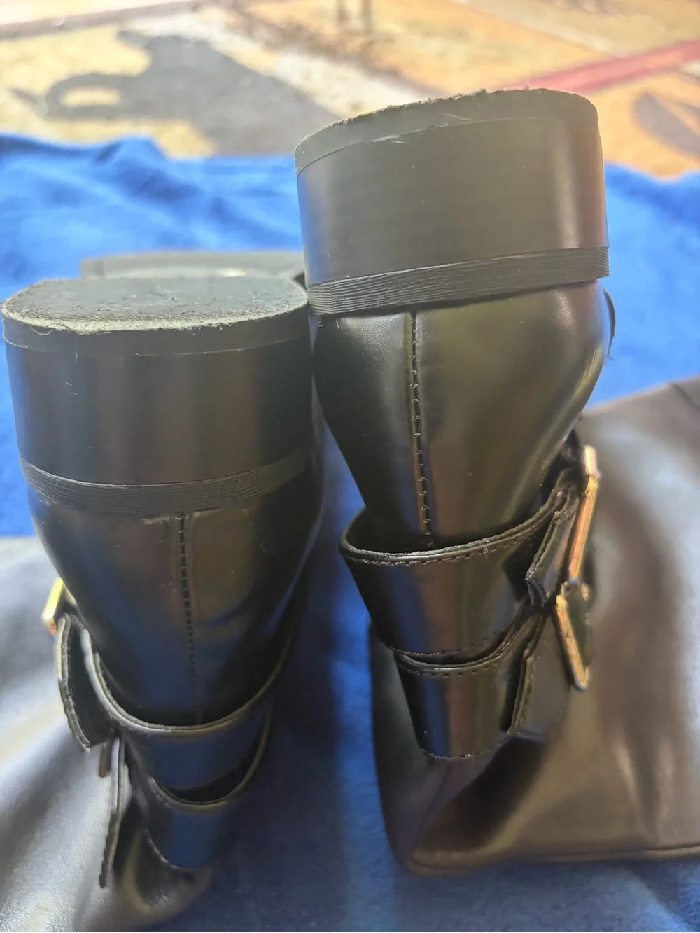 INC International Concepts black leather